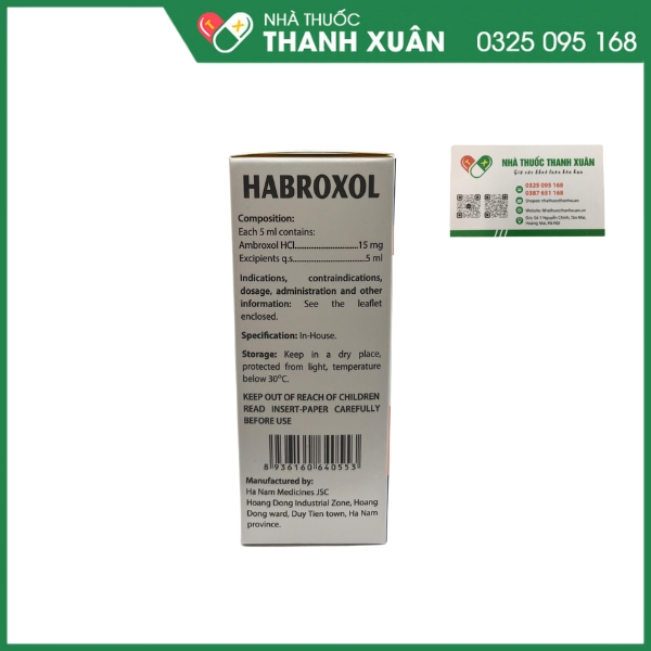 Habroxol long đờm, tiêu nhầy
